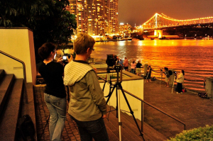 Photographers wating for the firworks in Brisbane